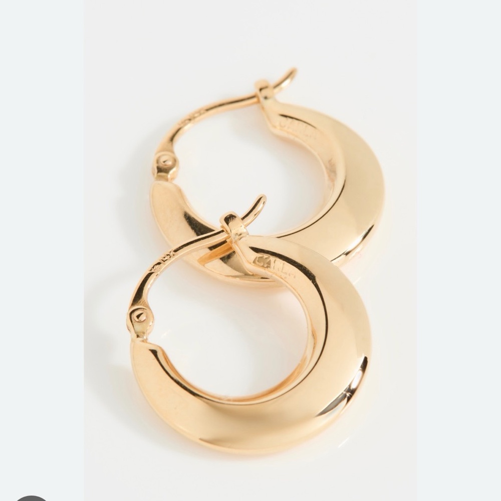 EUC Ariel Gordon Jewelry 14k Yellow Gold Helium Knife Edge Hoops